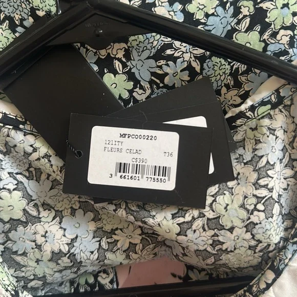 Maje Floral Mini Dress with White Lace Collar - Picture 7 of 7